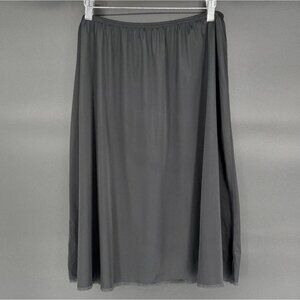 Vintage Vanity Fair Lace Trim Half Slip XXL Black Nylon Antron III USA 70's-80's